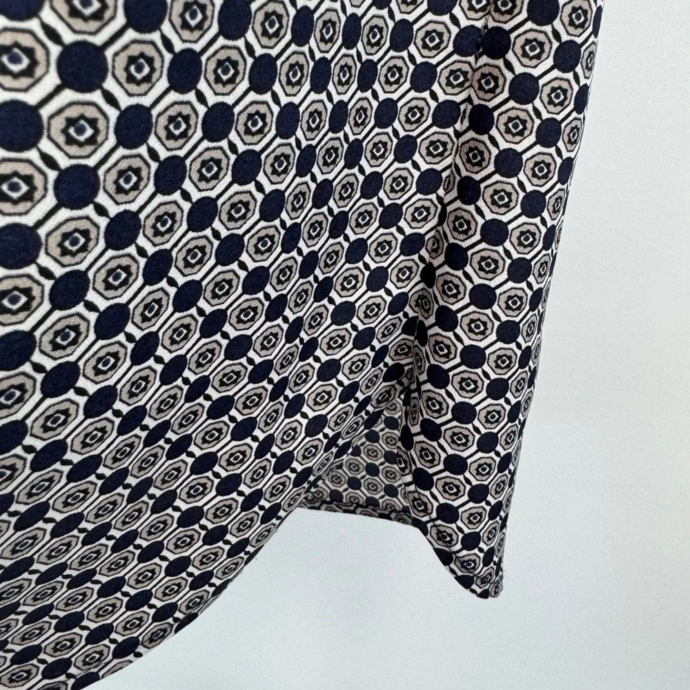 J.Crew Dress Women's 00 Navy Geometric Shirt Dress Sheath‎ Mini